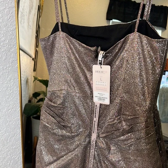House of CB ‘Socorro’ Sparkle Mini Drape Dress NWT - Picture 4 of 7